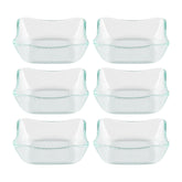 Glass Dinnerware 3.5" x 3.5" x h:1.25" 3 oz. Square Clear Glass Deep Plate (Set of 6)